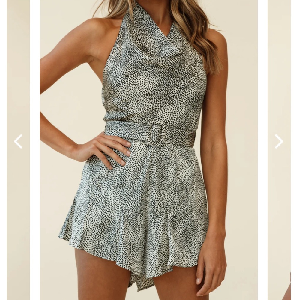 Selfie Leslie Feelin’ Dangerous Cowl Halterneck Romper (Size XS)